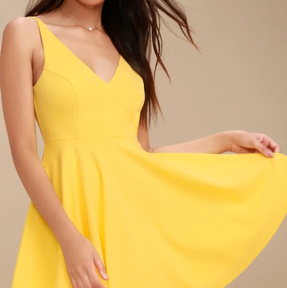 Yellow Skater Dress